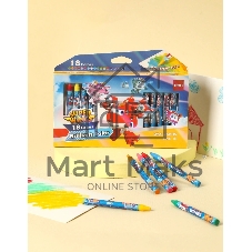 Восковые мелки Deli EC21010 Super Wings 18 цветов, картонная коробка с европодвесом