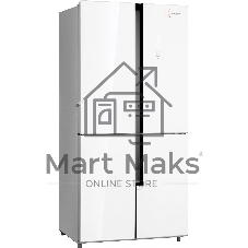 Холодильник Weissgauff WCD 450 WG NoFrost Inverter белый закаленное стекло трехкамерный 287/163л морозилка снизу, No Frost, Side by Side