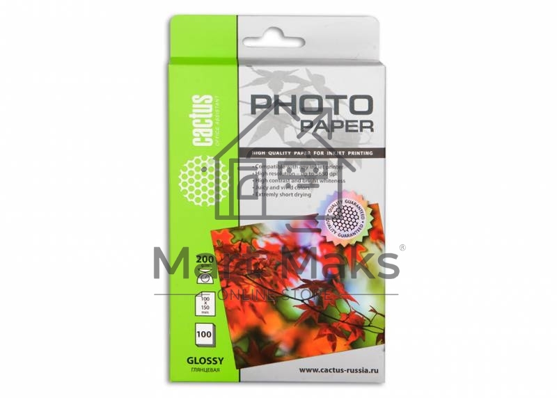 Фотобумага Cactus CS-GA6200100 глянцевая A6 200 г/м2 100 листов