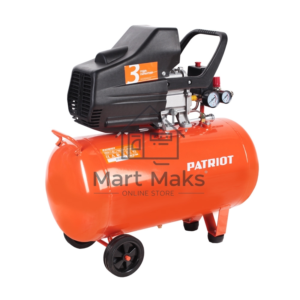 Компрессор PATRIOT EURO 50/2601.8кВт 220В 260л/мин 50л выход быстросъём елочка 8мм