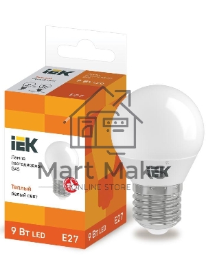 Лампа cветодиодная Iek LLE-G45-9-230-30-E27 ECO G45 шар 9Вт 230В 3000К E27