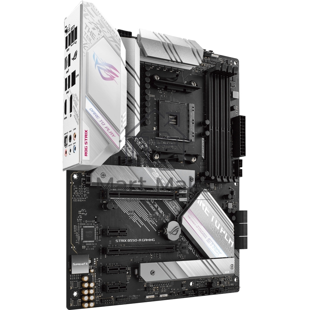 Материнская плата ASUS ROG STRIX B550-A GAMING, AM4, AMD B550, 4xDDR4, 6xSATA, 2xM.2, 1xPCI-E 4.0 x16, 1xPCI-E 3.0 x16, 3xPCI-E x1, 1xHDMI, 1xDP, 1x 2.5Gb LAN, 4xUSB 3.2 Gen 1, 1xUSB 3.2 Gen 2, 1xUSB-C 3.2 Gen 2, 5x3.5 мм, 7.1, ATX