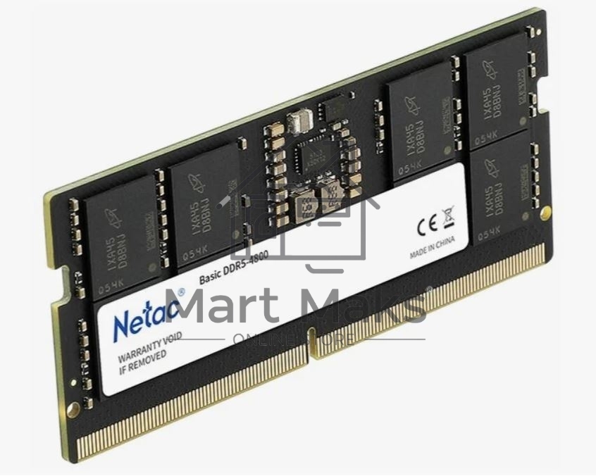 Оперативная память NETAC Basic, DDR5, 8GB (1x8GB), 4800MHz, CL40, SO-DIMM