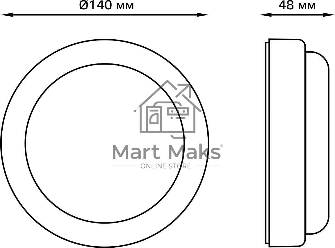 Светильник LED UNIVERSAL IP65 D160*53 12W 980lm 6500K ЖКХ круглый c микр сенсором 1/40 126411312-S Gauss