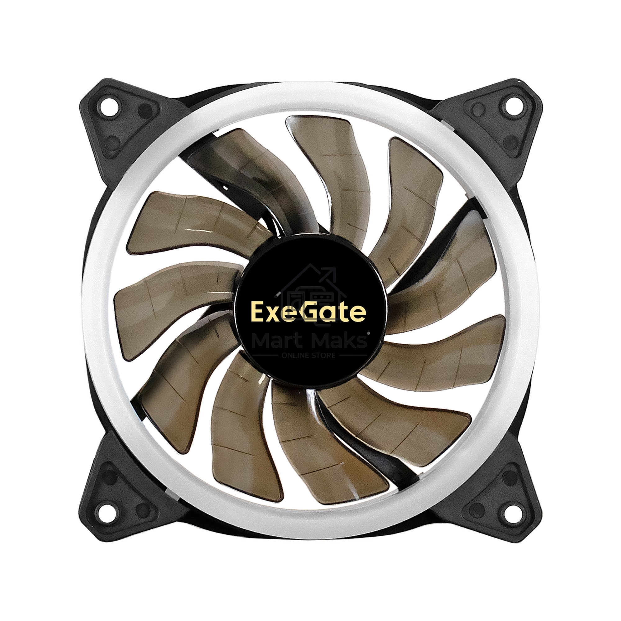 Вентилятор для корпуса ExeGate EX12025H3P4PSR-PWM.ARGB черный, 120 мм, 1800 об/мин, 26 дБ, 4 pin