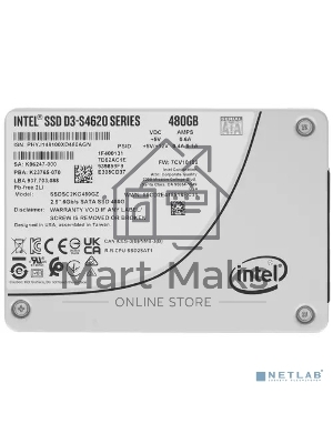 Накопитель SSD Intel D3-S4620, 480Gb, SATA-III, 2.5