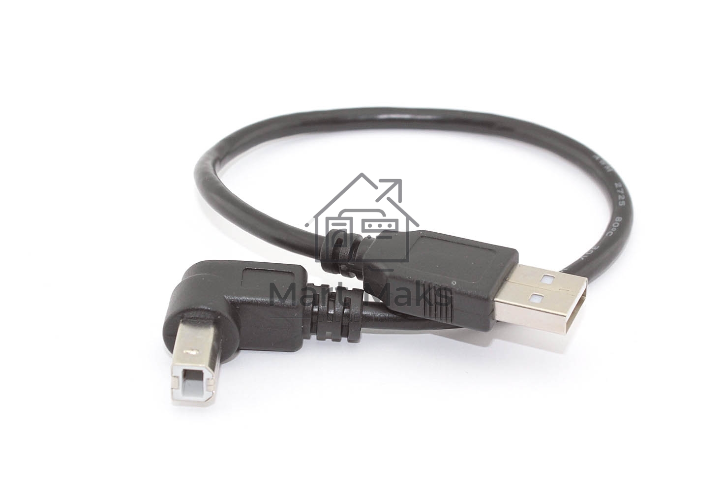 Кабель USB  2.0 на  USB-B угол вниз 0,3 м