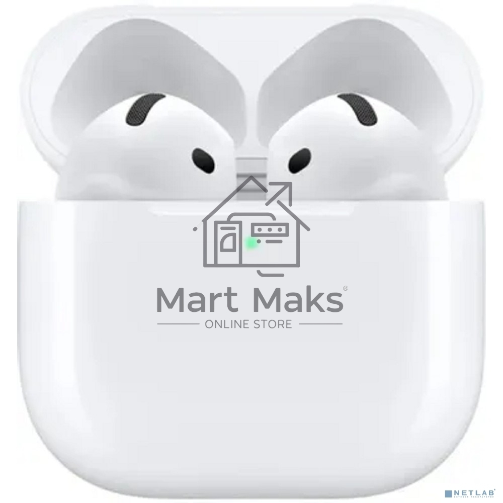 Гарнитура вкладыши Apple A3050 A3053 A3058 AirPods 4 белый беспроводные bluetooth в ушной раковине