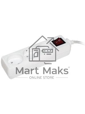 Удлинитель 3х3м без заземл. 10А IP20 УЗК с выкл. ПВС 2х0.75 ИЭК WYP10-06-03-03-K-N