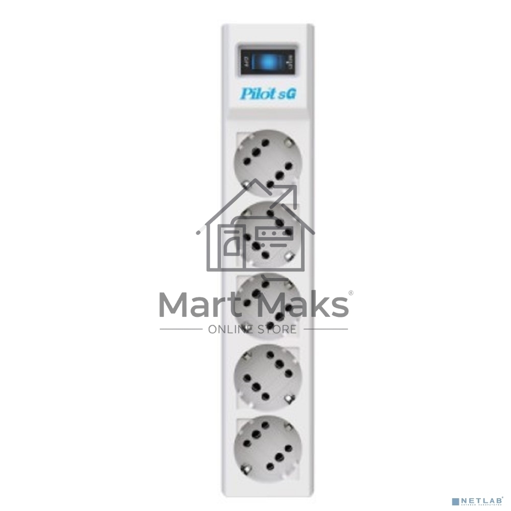 Сетевой фильтр ZIS PILOT Surge protector Pilot SG5 5 outlets (GP), 10A / 2.2kVt, automatic circuit-breaker, 3 m