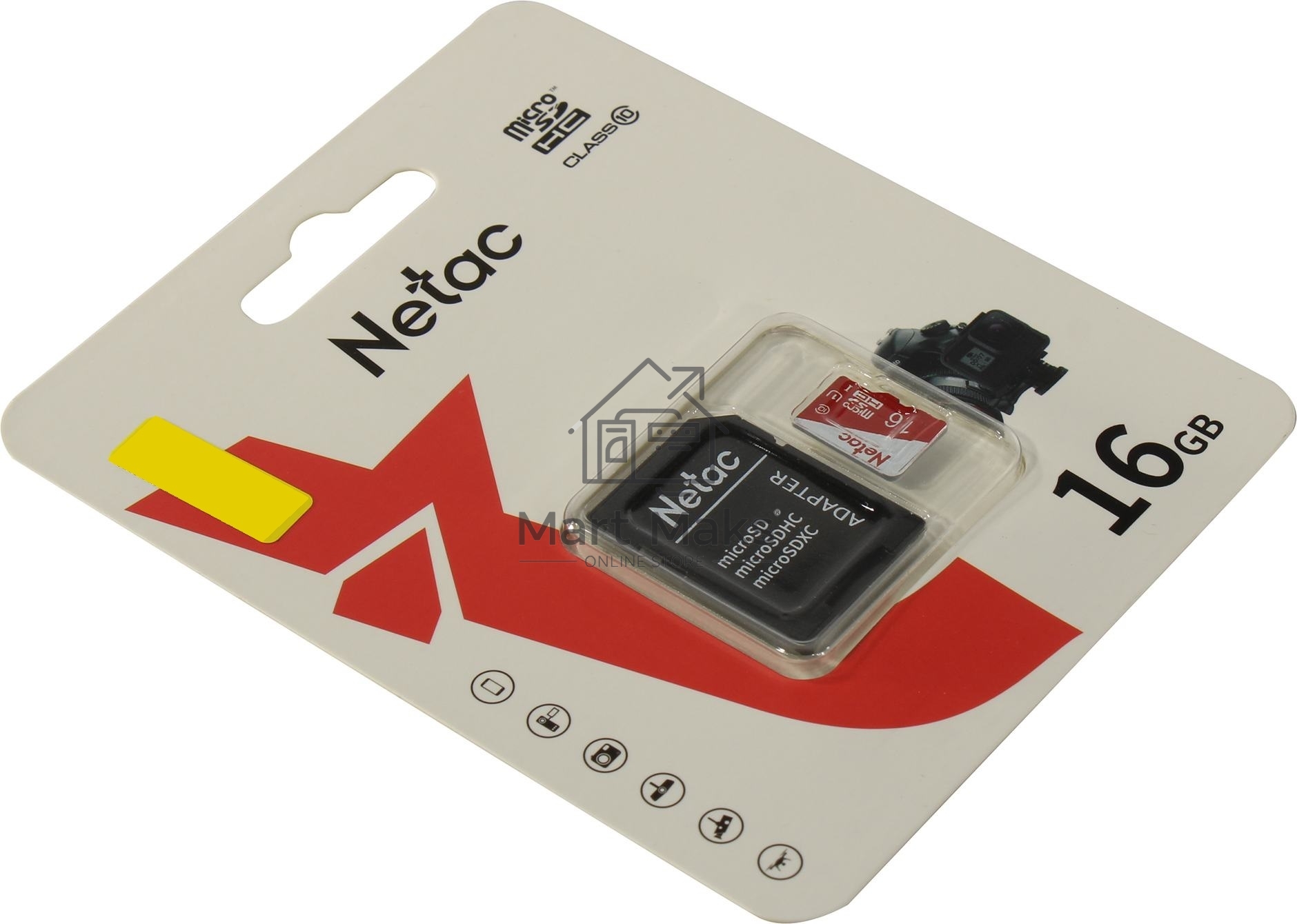 Карта памяти Netac P500 ECO 16GB MicroSDHC C10 up to 80MB/s, retail pack with SD Adapter