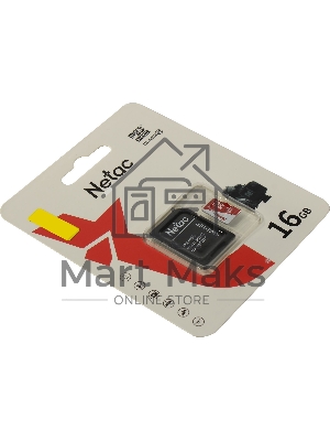 Флеш карта Netac P500 ECO 16Gb MicroSDHC C10 up to 80Mb/s, retail pack with SD Adapter