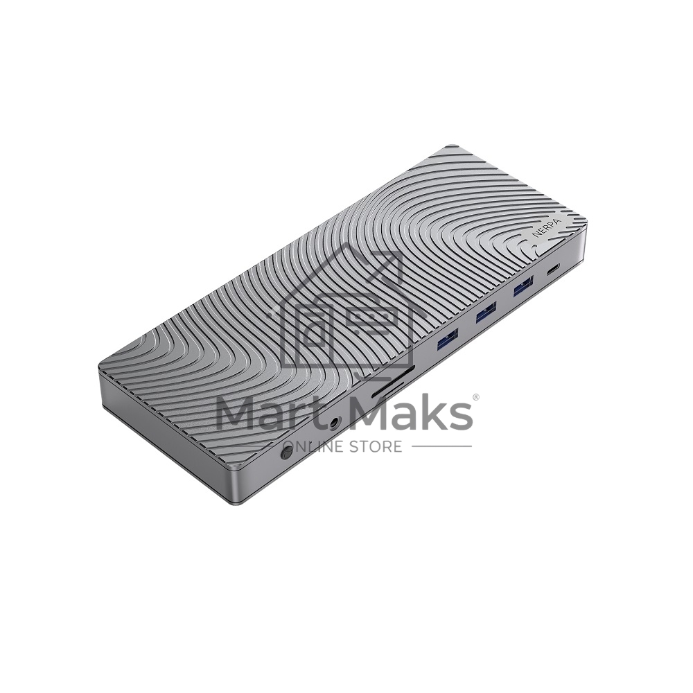 Док-станция для ноутбука/ NERPA 14 in 1 docking station (1xDC 12V 3A, 1xUSB-C 100W PD, 2xHDMI 4K@60Hz, 2xDP 4K@60Hz, 3xUSB-A 3.2 (10Gbps data), 1xTF/microSD, 1xSD/MMC, 1x3.5mm audio, 1xRJ45 Gb), USB-C power adapter 100W, power 100W USB-C cable 150cm, PD w