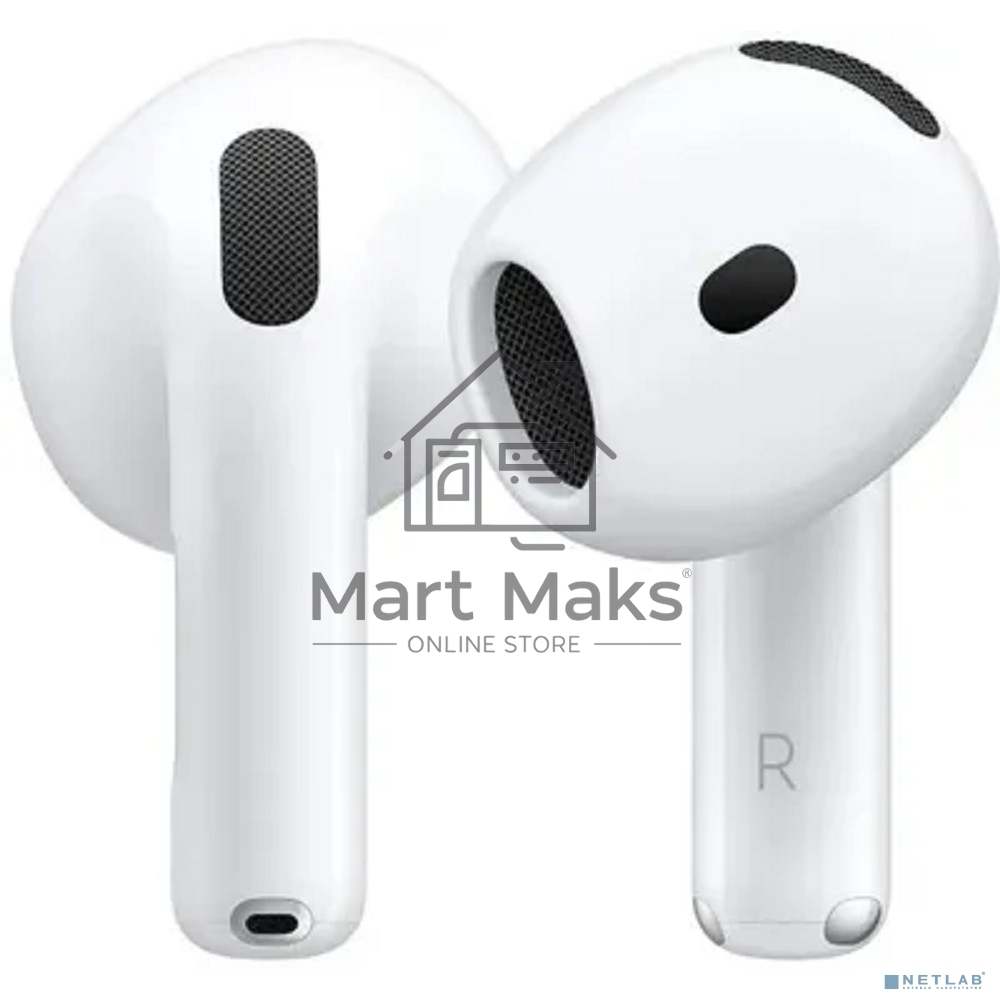 Гарнитура вкладыши Apple A3050 A3053 A3058 AirPods 4 белый беспроводные bluetooth в ушной раковине