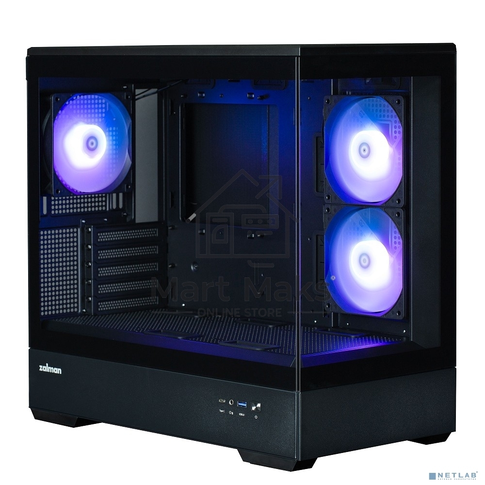 Компьютерный корпус ZALMAN P30 V2, MATX, BLACK, WINDOW, 2x3.5