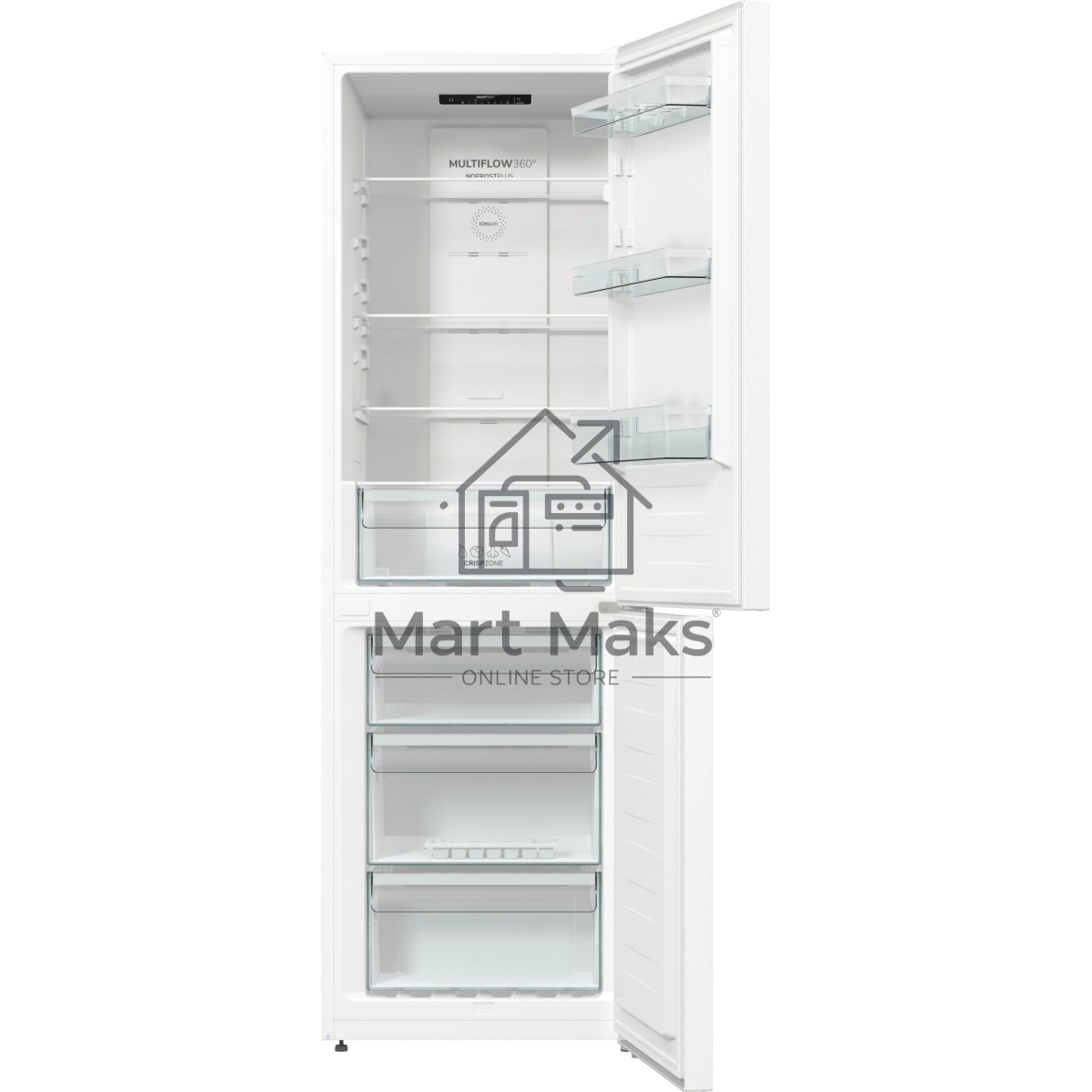 Холодильник Gorenje NRK619EEW4 белый двухкамерный 203/99л морозилка снизу, No Frost