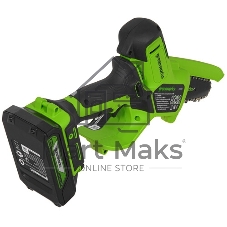 Цепная мини пила GreenWorks G24MCS10K2 аккумуляторная, 24v, 10 см, c АКБ 2АЧ и ЗУ (2008207UA)
