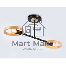 Светильник Ambrella light TR8244/2 BK/LWD черный/светлое дерево E27/2 max 40W 590*165*220