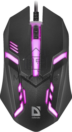 Мышь проводная Defender Cyber MB-560L черный, 1200 dpi, USB, кнопки - 3