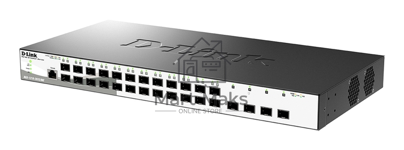 Управляемый L2 коммутатор DGS-1210-28XS/ME/B2A с 24 портами 100/1000Base-X SFP и 4 портами 10GBase-X SFP+