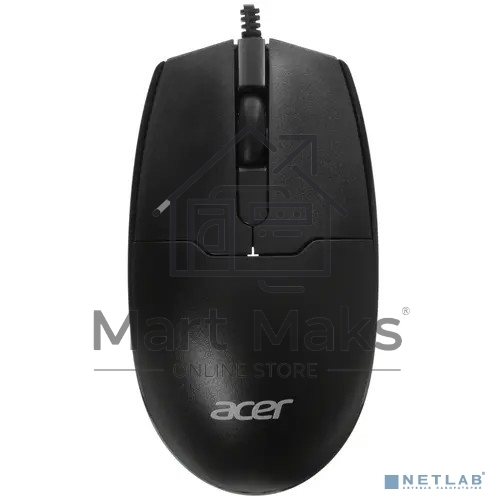 Мышь проводная Acer OMW126 черный, 1200 dpi, USB, кнопки - 3