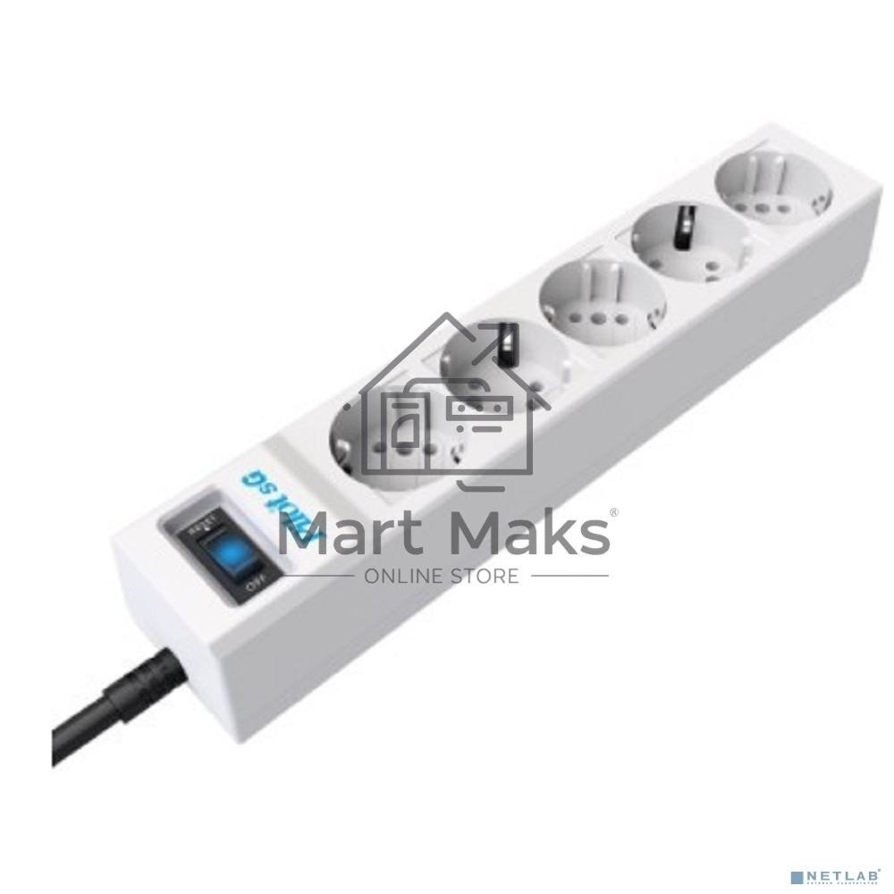 Сетевой фильтр ZIS PILOT Surge protector Pilot SG5 5 outlets (GP), 10A / 2.2kVt, automatic circuit-breaker, 3 m