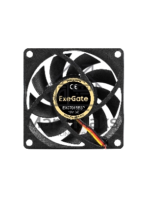 Вентилятор для корпуса ExeGate EX07015B3P черный, 70 мм, 3000 об/мин, 27 дБ, 3 pin