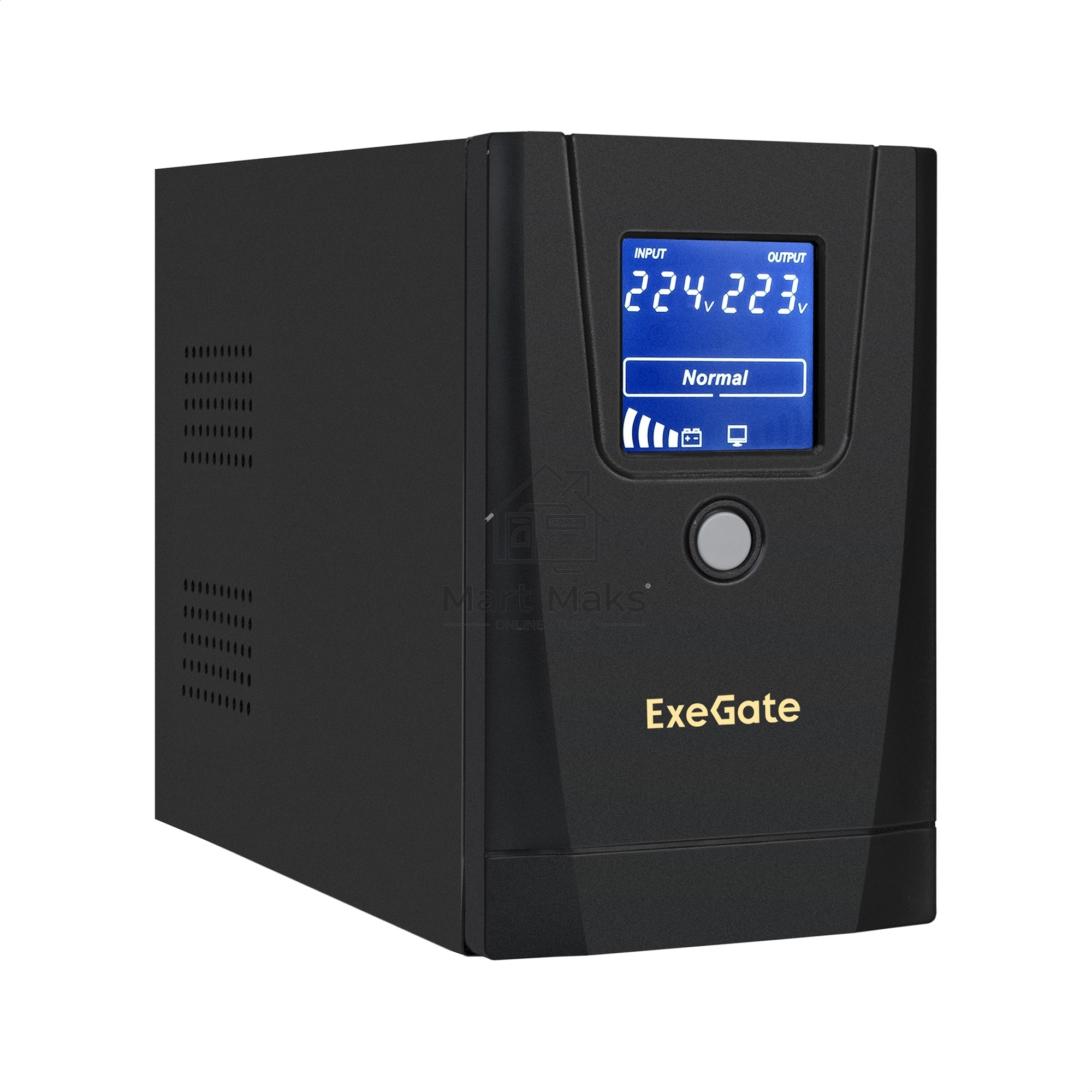 Источник бесперебойного питания ExeGate Power Smart ULB-650.LCD.AVR.1SH.2C13 <650VA/360W, LCD, AVR,1*Schuko+2*C13, металлический корпус, Black>