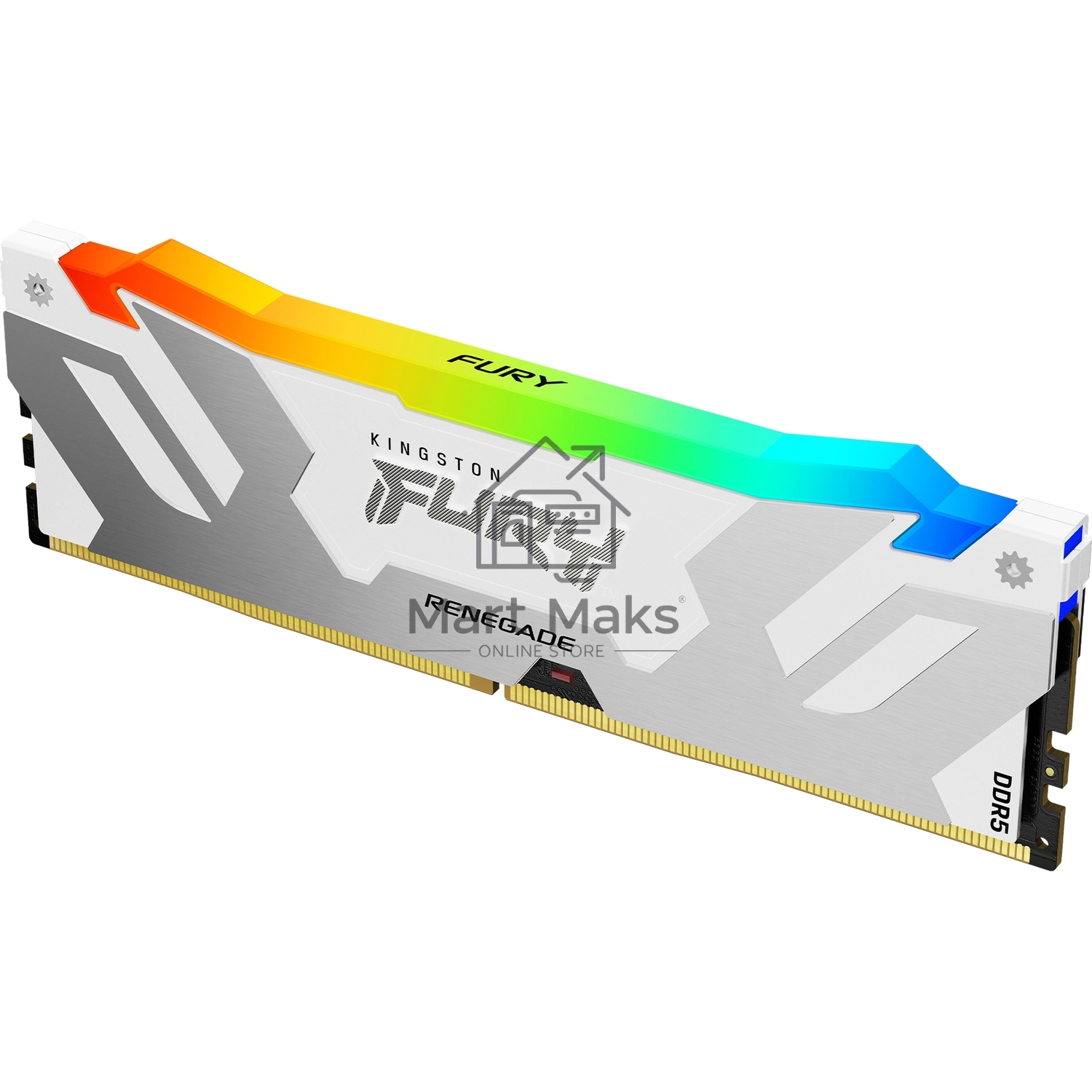 Оперативная память Kingston Fury Renegade, DDR5, 16GB (1x16GB), 7600MHz, CL38, DIMM, радиатор, RGB, белый