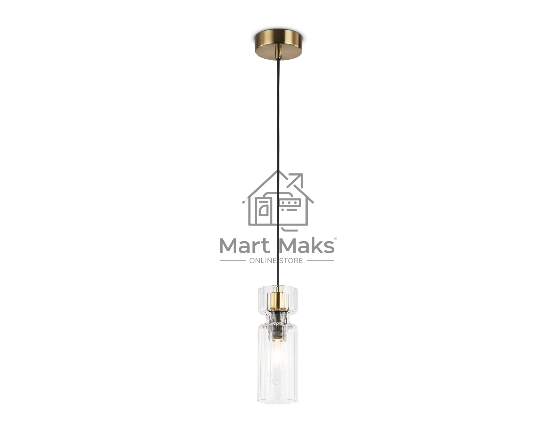Светильник Ambrella light LH56111 BK/BS/CL черный/латунь/прозрачный E14 max 40W D65*1500