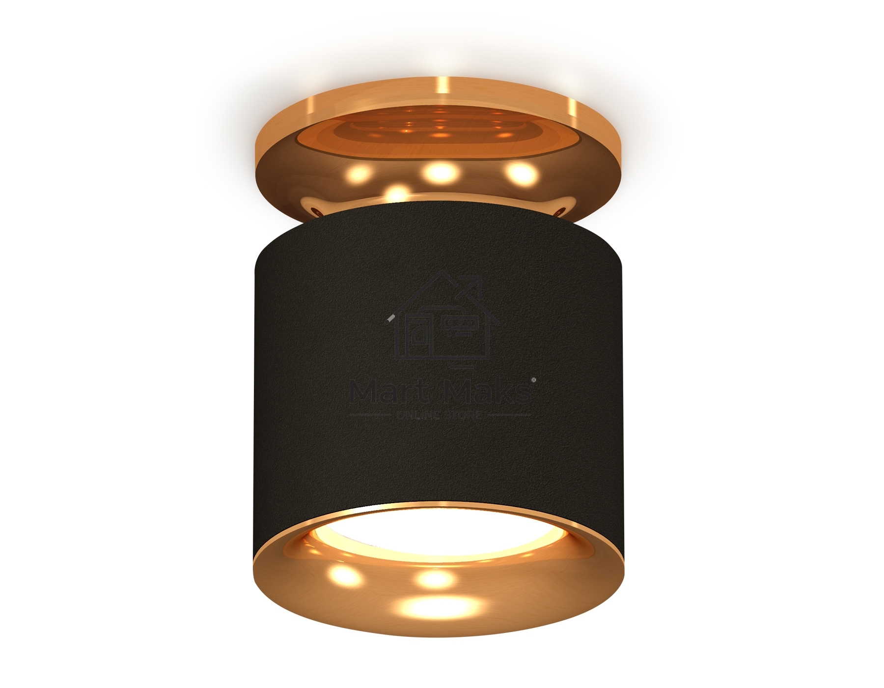 Светильник Ambrella Light XS7402102 SBK/PYG черный песок/золото желтое полированное MR16 GU5.3 (N7929, C7402, N7014)