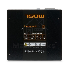 Блок питания Power Supply HSPD, 750W 80 PLUS Gold (ATX, 2.52, Full modular, 1x24(20+4)pin 600мм, 2xCPU 8(4+4)pin 700мм, 2xPCIe*2 8(6+2)pin 600+150мм, 2xSATA*3 500+150+150мм, 1xMOLEX*3 500+150+150мм, Active, 120x120мм, 150x140x86мм, APFC, OVP, OPP, SCP, UVP, OCP, OTP, NLO, SIP, black)