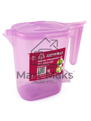 Чайник электрический Мастерица ЭЧ 0,5/0,5-220, пластиковый, сиреневый прозрачный, 0,5л, 500 Вт (в уп. 10 шт)