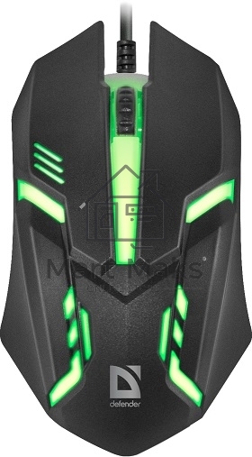 Мышь проводная Defender Cyber MB-560L черный, 1200 dpi, USB, кнопки - 3