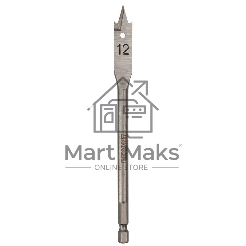 Сверло перовое по дереву 12х152 мм (шестигранный хвостовик) Kranz