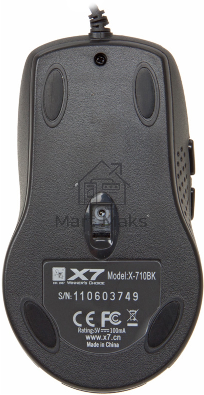 Мышь проводная A4Tech X-710BK черный, 2000 dpi, USB, кнопки - 7