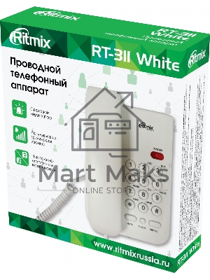 Телефон проводной Ritmix RT-311 белый