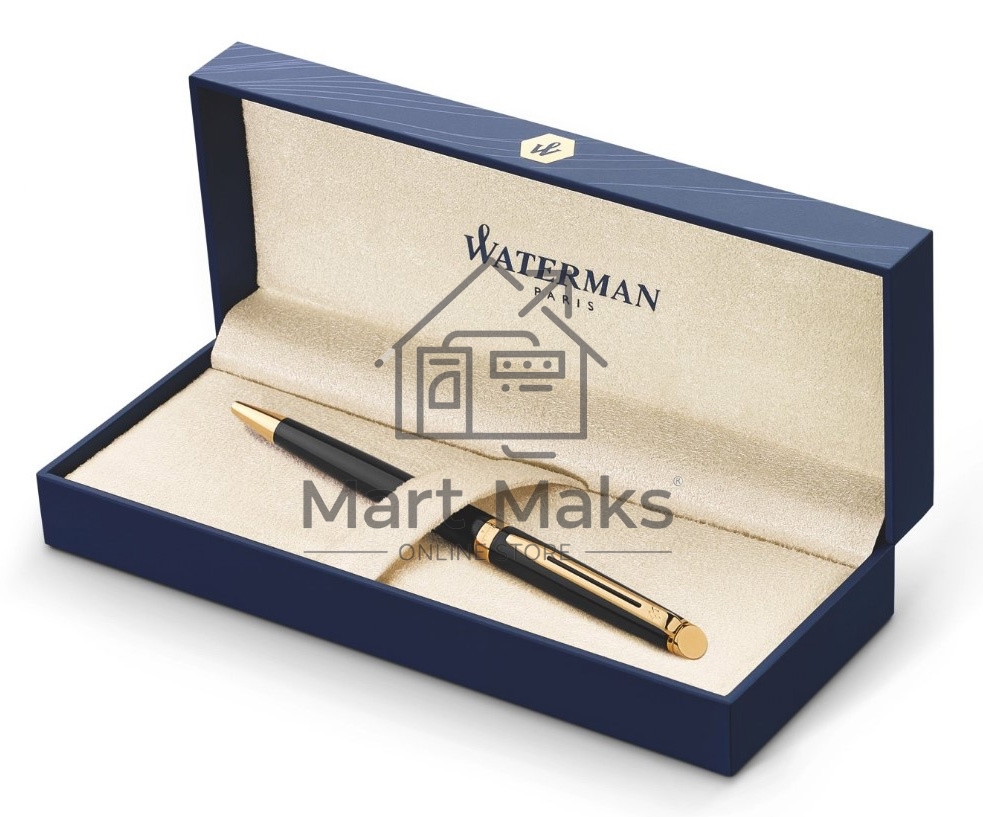 Ручка шариковая Waterman Hemisphere (CWS0920770) Matte Black GT M, синие чернила, подарочная коробка