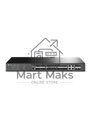 Коммутатор TP-Link JetStream 24-портовый управляемый SFP уровня 2+, 20 гигабитных SFP-портов и 4 гигабитных комбинированных порта SFP/RJ45