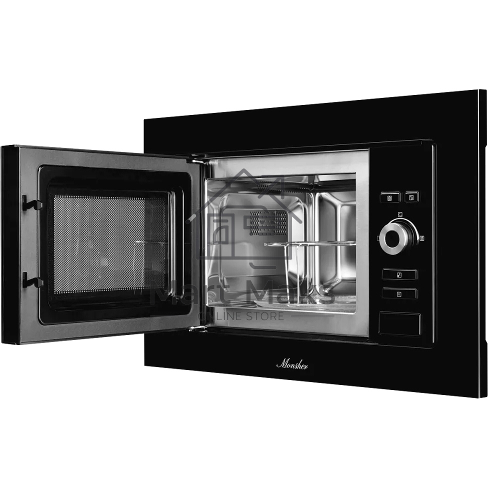 Встраиваемая микроволновая печь Monsher MMH 201 B, 59.3х38.5х31.3 см, мощность микроволновой печи 800-1250 Вт, мощность гриля 1000 Вт, 5 уровней мощности, электронное управление, многофункциональный дисплей, режим Микроволны/Гриль/Комби, автоменю8 програм