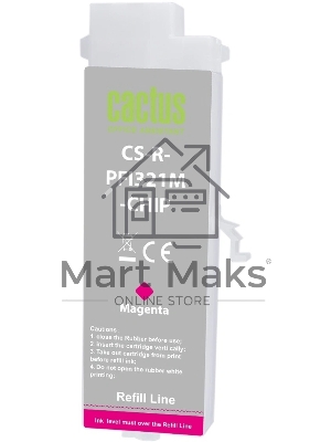 Картридж струйный Cactus CS-R-PFI321M-CHIP PFI-321 пурпурный (260мл) для Canon imagePROGRAF TM-200/200MFP/205/300/300MFP/305/250/255/350/355 с чипом
