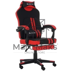 Кресло Defender DIABLO BLACK/RED черный/красный, экокожа, подставка для ног
