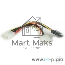 Кабель питания SATA Gembird/Cablexpert CC-SATA-PSY2, 15см, molex 4pin/molex4pin+sata 15pin, на 2 устр.