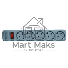 Сетевой фильтр Centek СТ-8900-5-1,8 Gray (серый) 5 розеток, 1,8 м, ДВОЙНАЯ ЗАЩИТА, макс до 2200 Вт