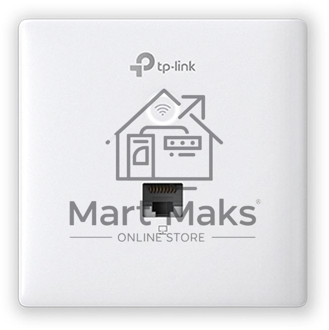 Точка доступа TP-Link Omada AC1200 wireless MU-MIMO Gigabit wall-plate Access Point, 1 Gigabit downlink port, 1 gigabit uplink port, 802.3af/at PoE in, wall plate mounting, support standalone mode and controlled by Omada SDN controller (Software/hardware/