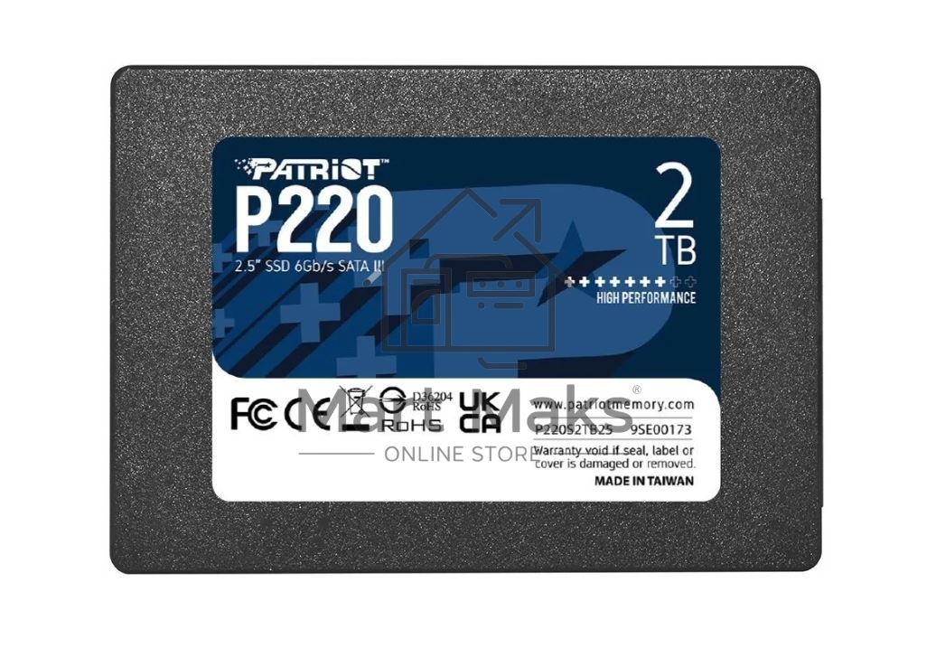 Накопитель SSD Patriot P220, 2TB, SATA III, 2.5