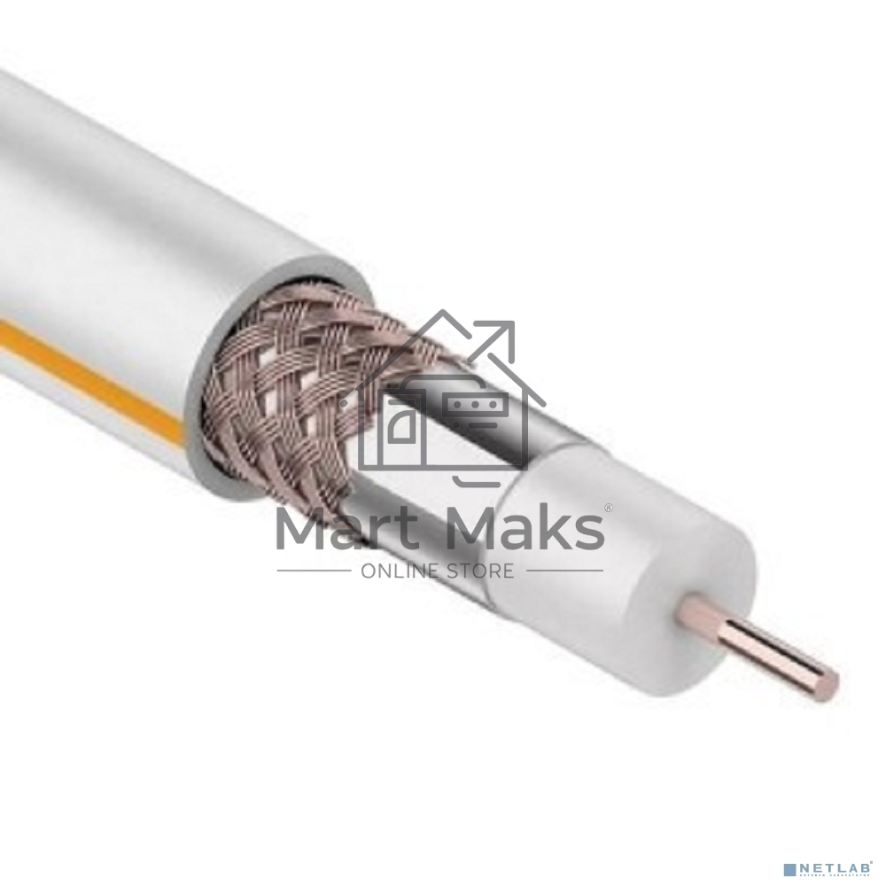 Кабель коаксиальный PROconnect SAT 703 B, Cu/Al/Cu, 64%, 75 Ом, бухта 100 м, белый