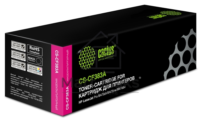 Картридж лазерный Cactus CS-CF383A пурпурный (2700 стр.) для HP LaserJet Pro M476dn, M476nw, M476dw
