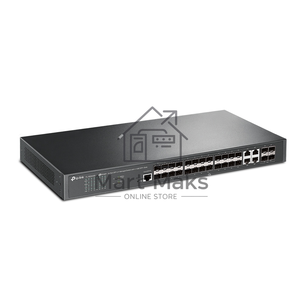 Коммутатор TP-Link JetStream 24-портовый управляемый SFP уровня 2+, 20 гигабитных SFP-портов и 4 гигабитных комбинированных порта SFP/RJ45