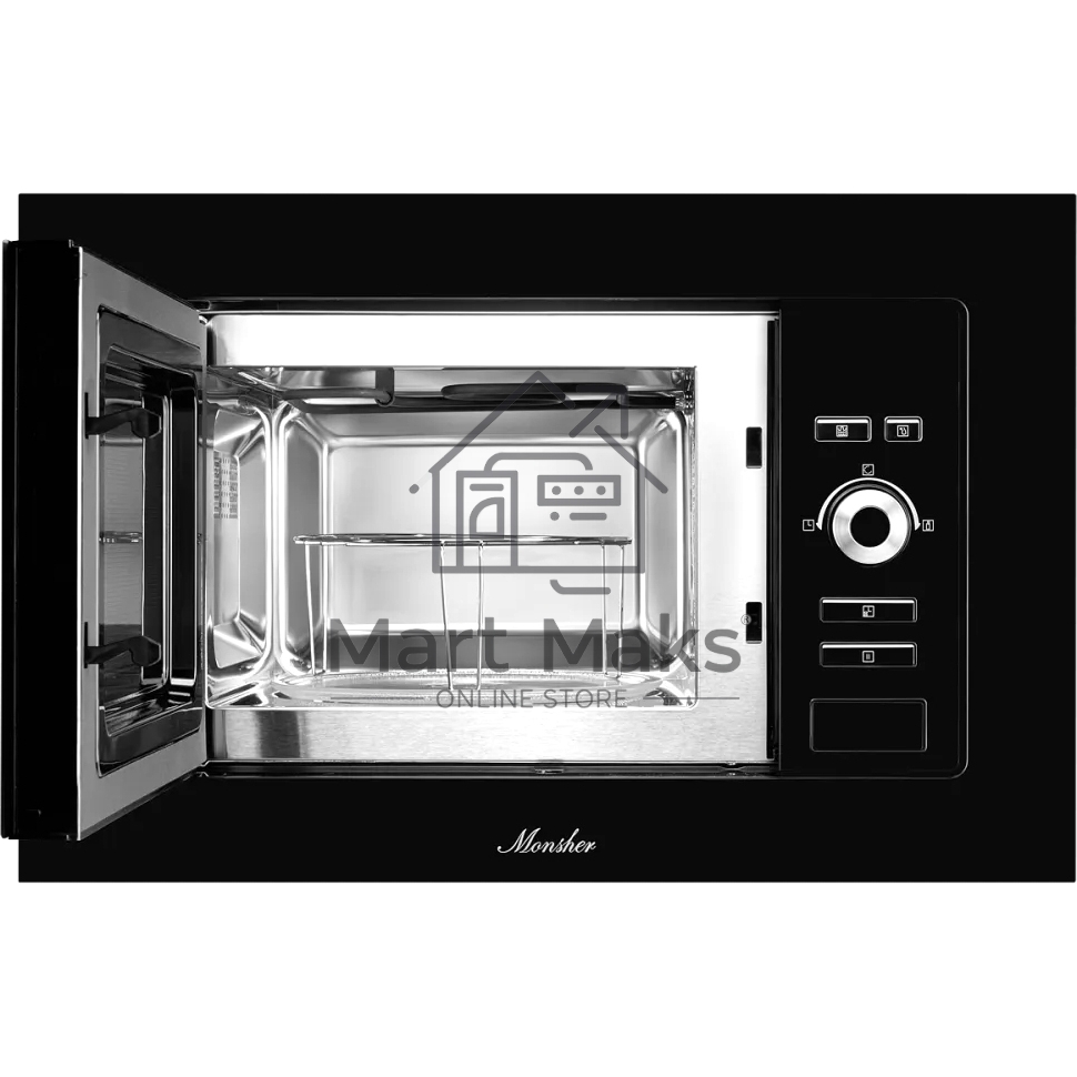 Встраиваемая микроволновая печь Monsher MMH 201 B, 59.3х38.5х31.3 см, мощность микроволновой печи 800-1250 Вт, мощность гриля 1000 Вт, 5 уровней мощности, электронное управление, многофункциональный дисплей, режим Микроволны/Гриль/Комби, автоменю8 програм